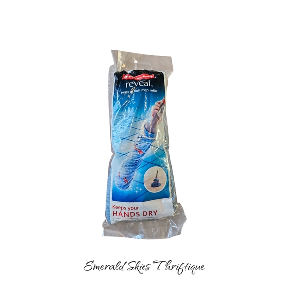 Rubbermaid Reveal Mop Refill Twist Action Washable Mop Head 6b12 Refill, Nip - Picture 1 of 3